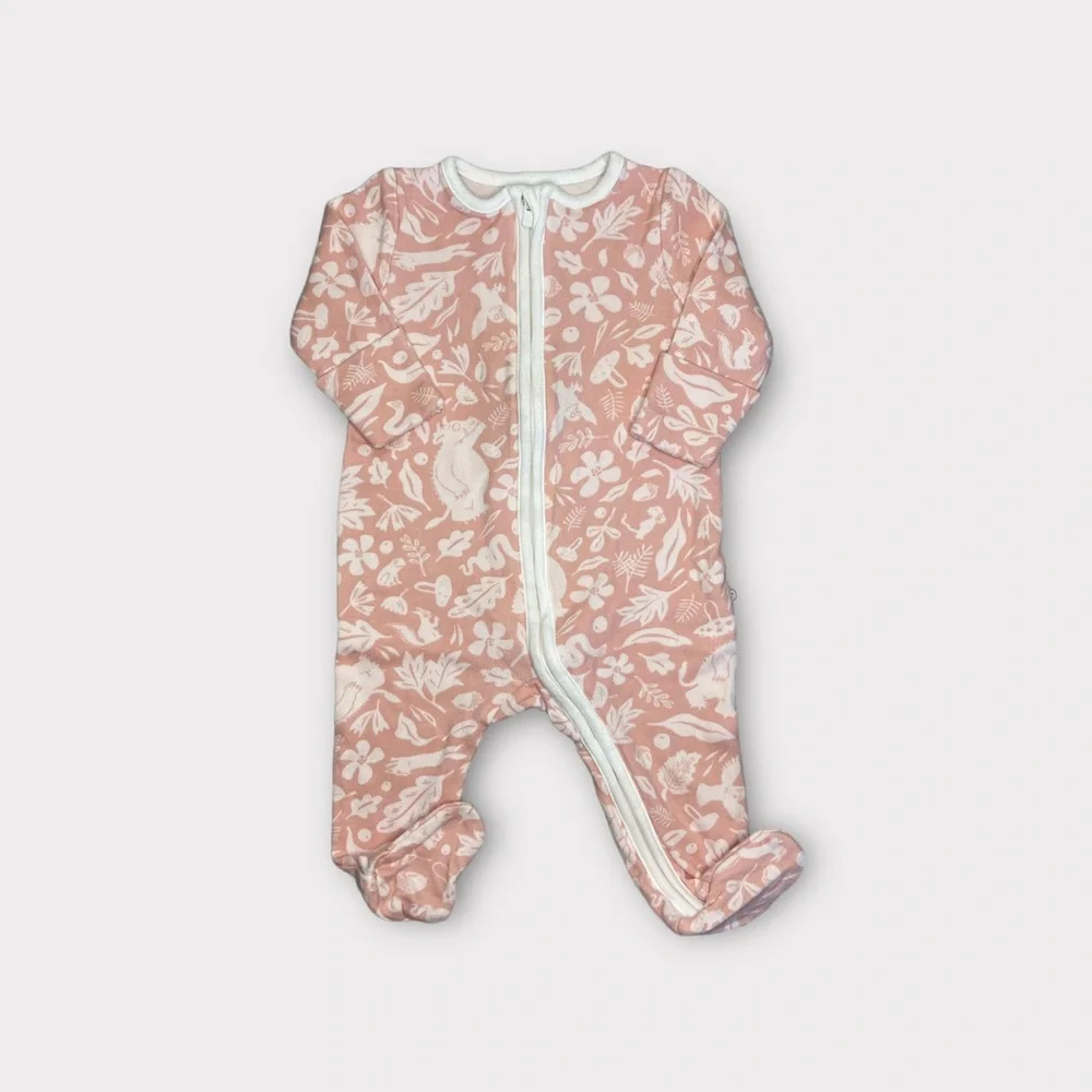 The Gruffalo By Mori Pink Floral Bamboo Footie Sleeper